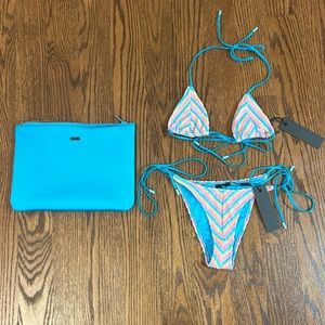 Triangl Vinca Sherbert Stripe XS Bikini NWT